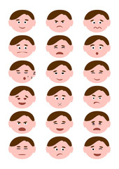 Flat style, emotion icons, set. Vector