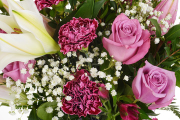 pink roses and carnations background