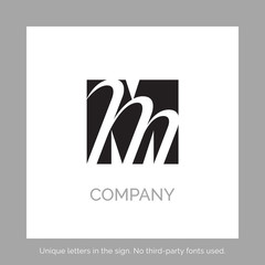Creative M letter vector sign design. Character symbols. Icon design for website