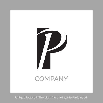 Creative P letter vector sign design. Character symbols. Icon design for website