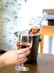 Wine glass in the hand