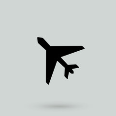 Airplane Icon in trendy flat style isolated on grey background. Plane symbol