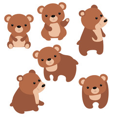 Set of cute bears