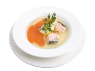 Delicious salmon soup.
