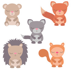 Fototapeta premium Cute animals