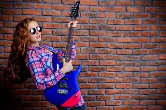 electric guitar girl