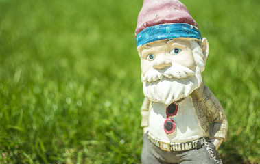 Garden gnome posing