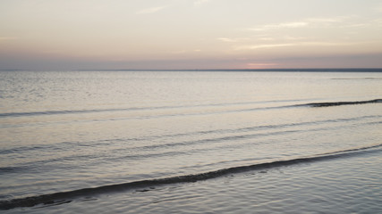 peaceful sunset over baltic sea in summer evening
