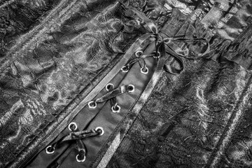 Schwarze Korsage mit Schleife und Schnürbindung 