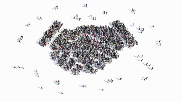 people shape of a sign of handshake friendship