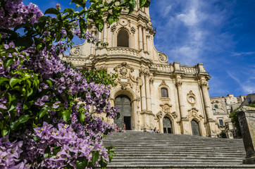 Facade of the cathedral of modica - obrazy, fototapety, plakaty