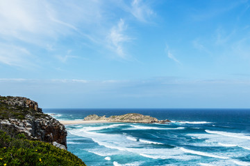 Fototapeta na wymiar The Robberg nature reserve in Plettenberg bay, South Africa. This is a popular hiking area. 