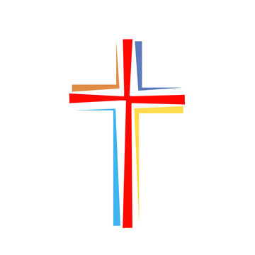Christian cross icon. Vector illustration.