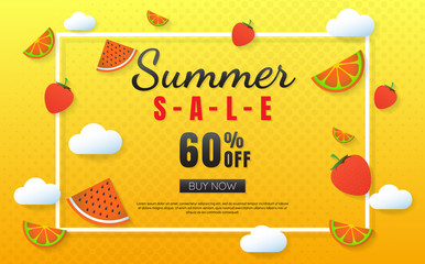 summer sale template banner Vector background
