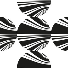 Abstract seamless circle, striped pattern