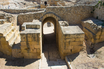 the ruins of the roman amphitheatre in tarragona