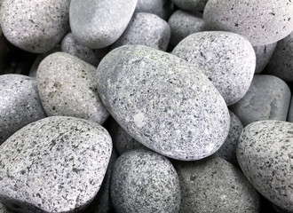 white oval pebbles with Granite-like texture