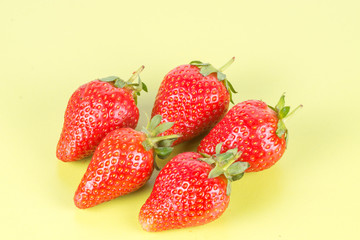 strawberries on wooden