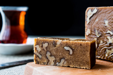 Turkish Summer Helva or Halva with walnut.