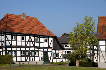 Fachwerkhaus auf dem Kirchplatz in Balve, Nordrhein-Westfalen