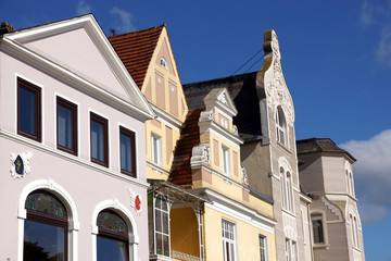 Obraz premium Hausfassaden am Markz in Eutin, Ostholstein, Schleswig-Holstein