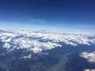 Fototapeta premium Flight over the Alps