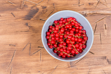 red currants on a wooden