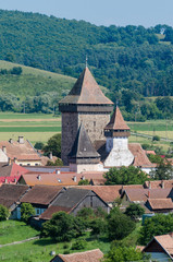 Fortified church in the Homorod village, Romania