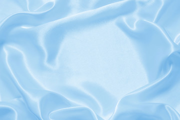 Fototapeta na wymiar Smooth elegant blue silk or satin can use as background