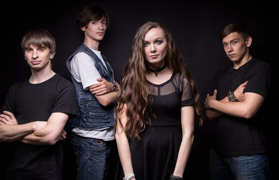Young musicians - woman and three men