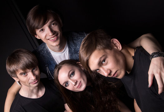 Photo of four friends from top