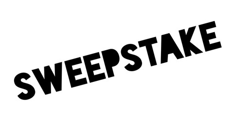 Sweepstake rubber stamp. Grunge design with dust scratches. Effects can be easily removed for a clean, crisp look. Color is easily changed.