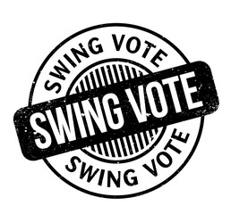 Swing Vote rubber stamp. Grunge design with dust scratches. Effects can be easily removed for a clean, crisp look. Color is easily changed.