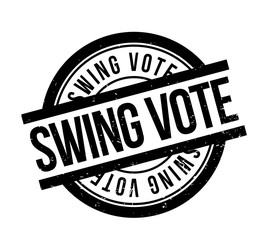 Swing Vote rubber stamp. Grunge design with dust scratches. Effects can be easily removed for a clean, crisp look. Color is easily changed.