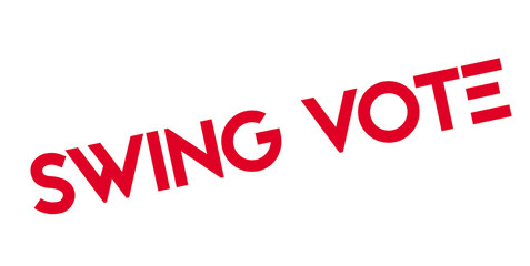Swing Vote rubber stamp. Grunge design with dust scratches. Effects can be easily removed for a clean, crisp look. Color is easily changed.