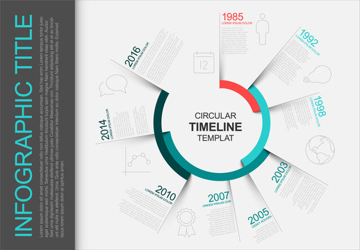 Circular infographic timeline template