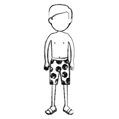 tourist man in bathing suit avatar character