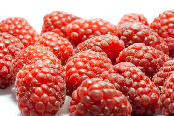 Set of raspberries, enlarged