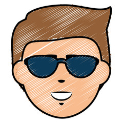 young man head avatar character