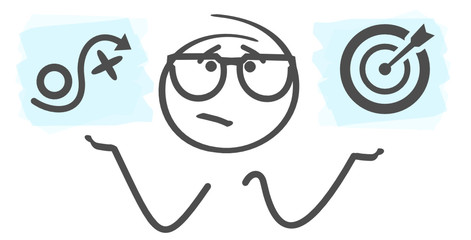 Strichmännchen Entscheidung Ziel