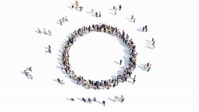 people shape of a cirlce sign