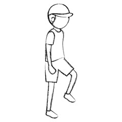 Man practicing athletic march