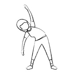 Woman practicing exercise character