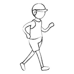 Obraz premium Man practicing athletic march