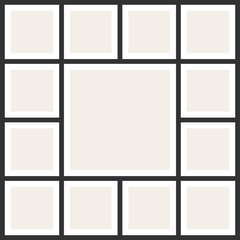 Photo collage frames. Vintage photo album, application template