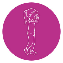 Woman practicing exercise character