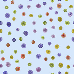 abstract vector vintage colored circles seamless pattern