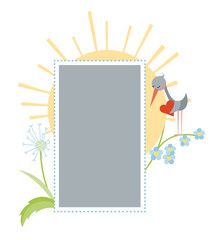 Photo frame with stork