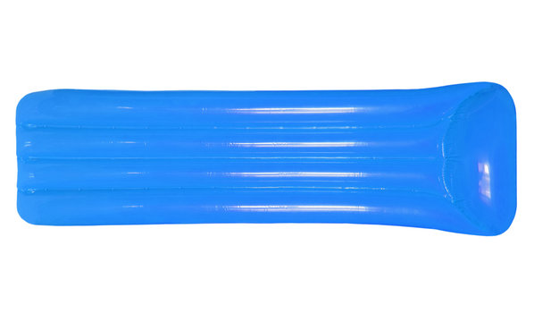 Blue Sky Color Inflatable Floating Pool Raft Mattress Isolated On White Background.