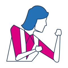 profile businesswoman gesturing professional person